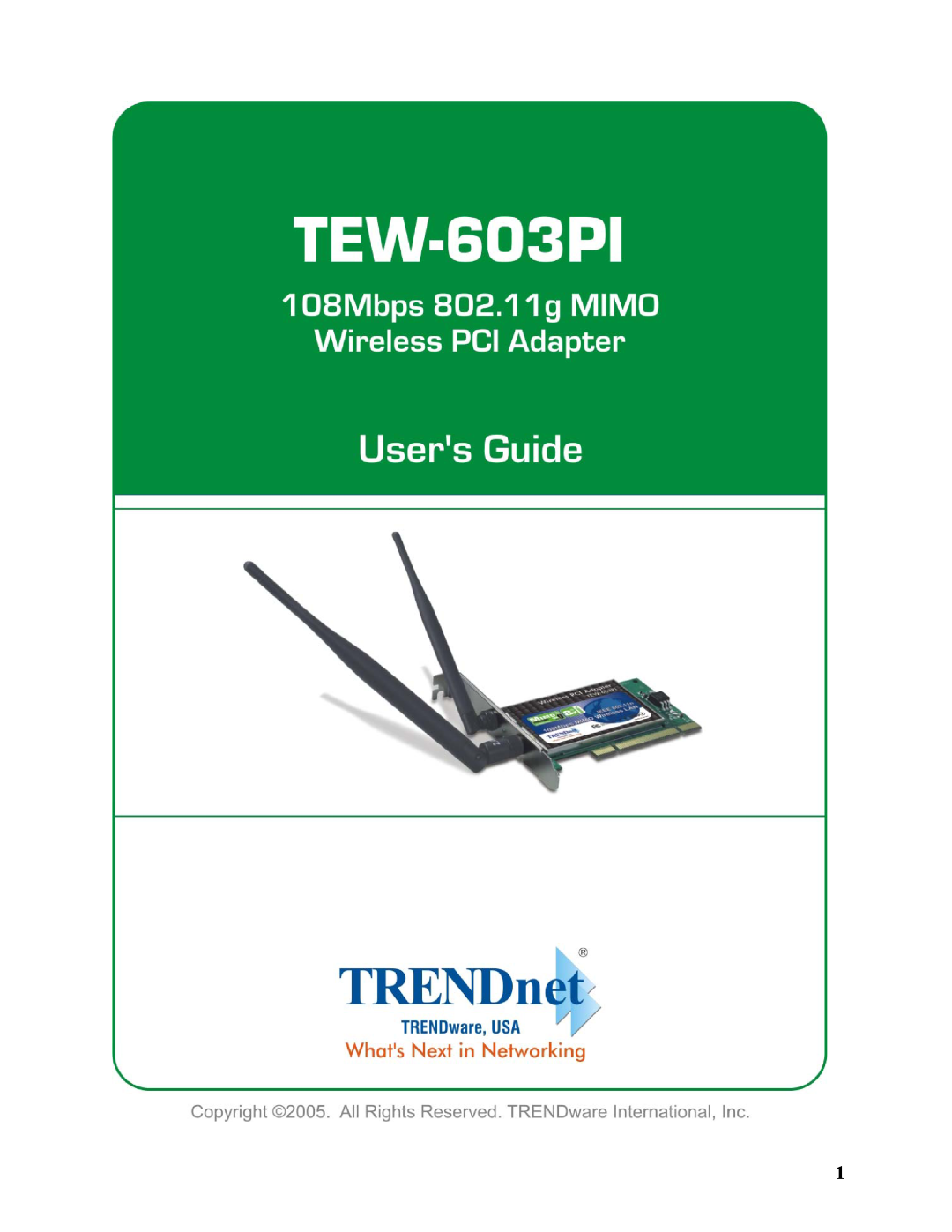 TRENDnet TEW-603PI manual 