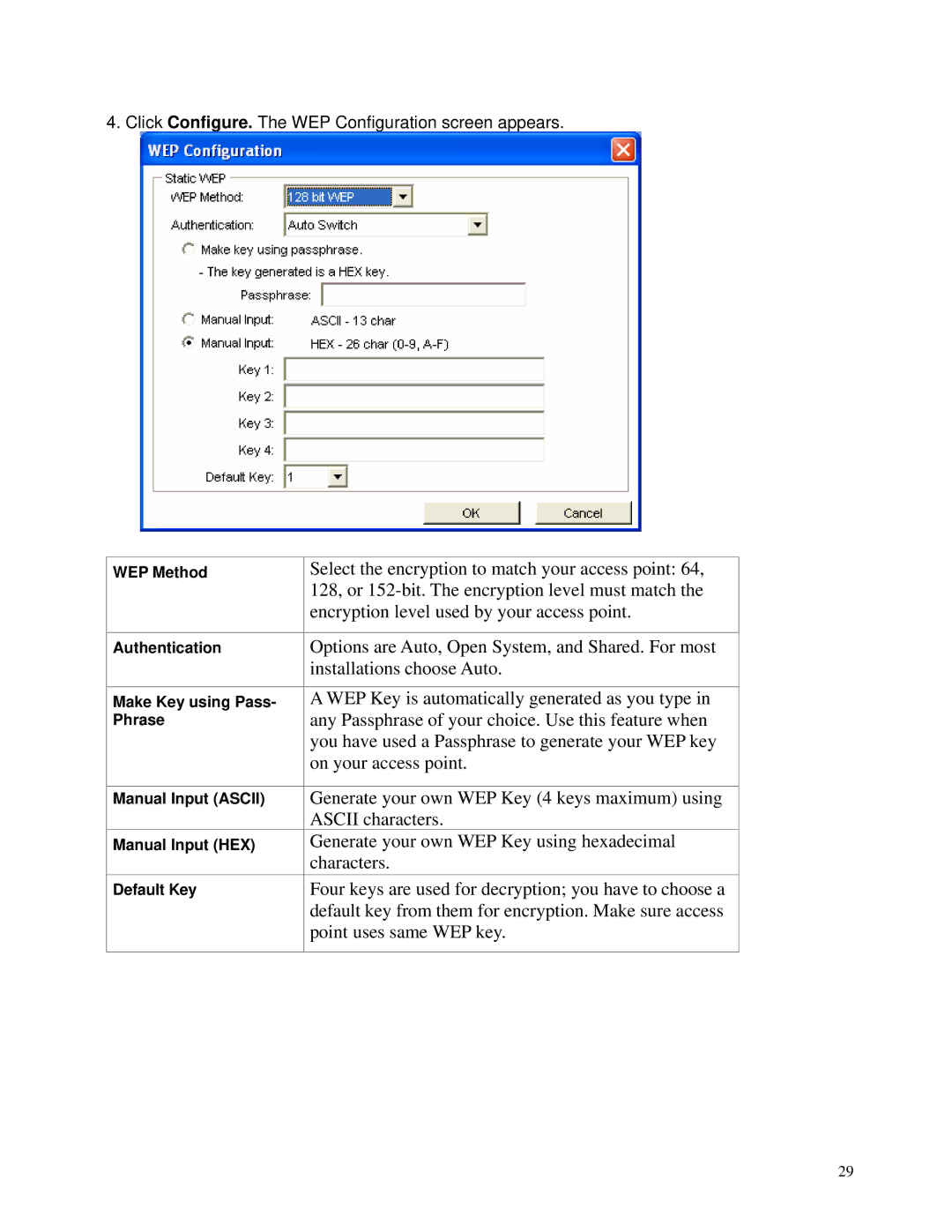 TRENDnet TEW-603PI manual Select the encryption to match your access point 