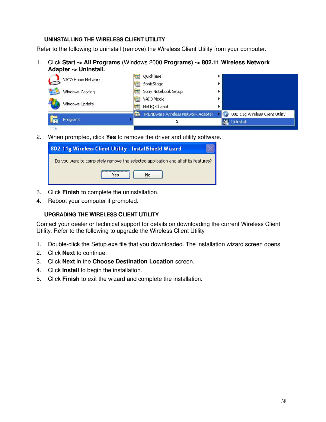 TRENDnet TEW-603PI manual Click Next in the Choose Destination Location screen 