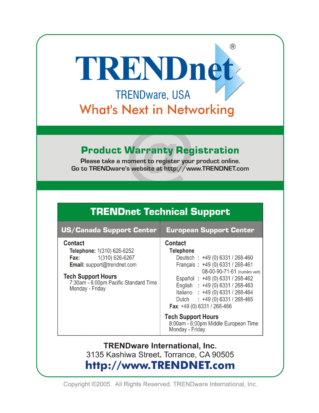 TRENDnet TEW-603PI manual 