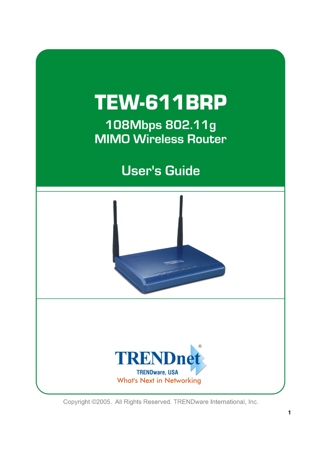 TRENDnet TEW-611BRP manual 