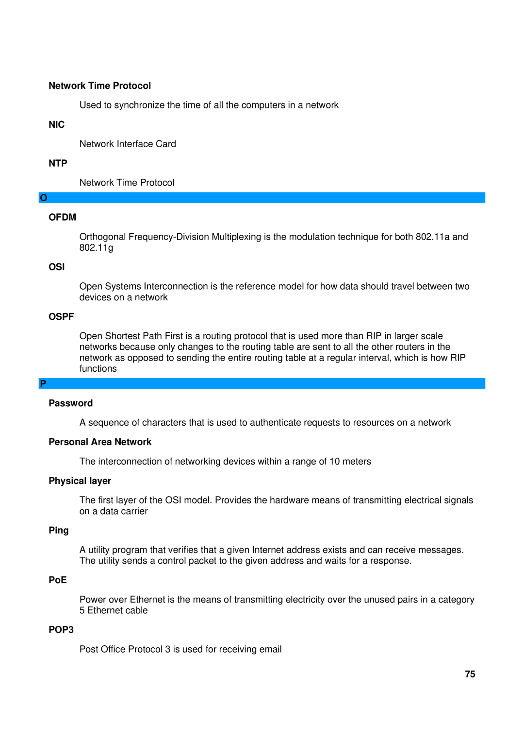 TRENDnet TEW-611BRP manual Nic, Ntp, Ofdm, Osi, Ospf, POP3 