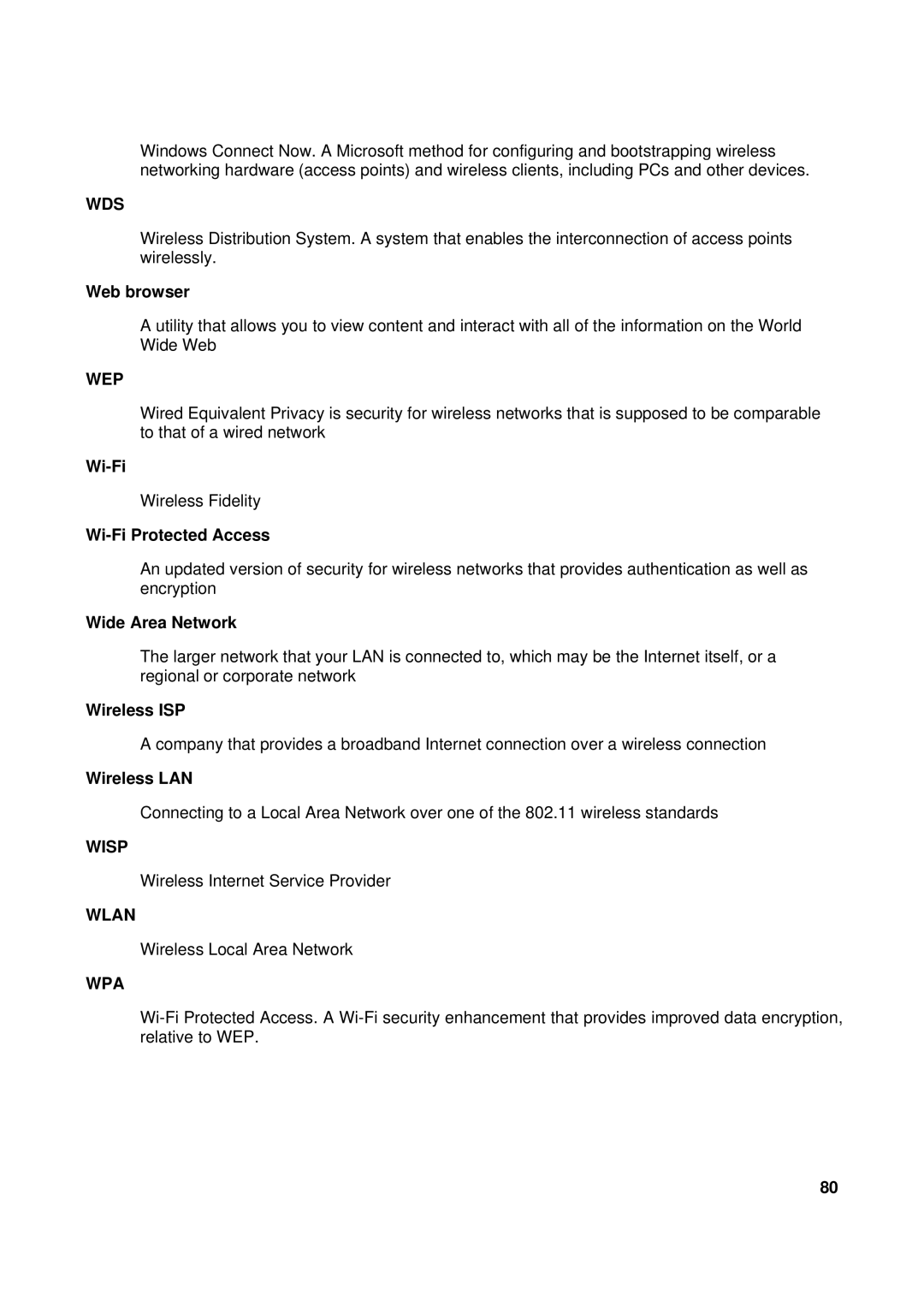 TRENDnet TEW-611BRP manual Wds, Wisp, Wlan, Wpa 