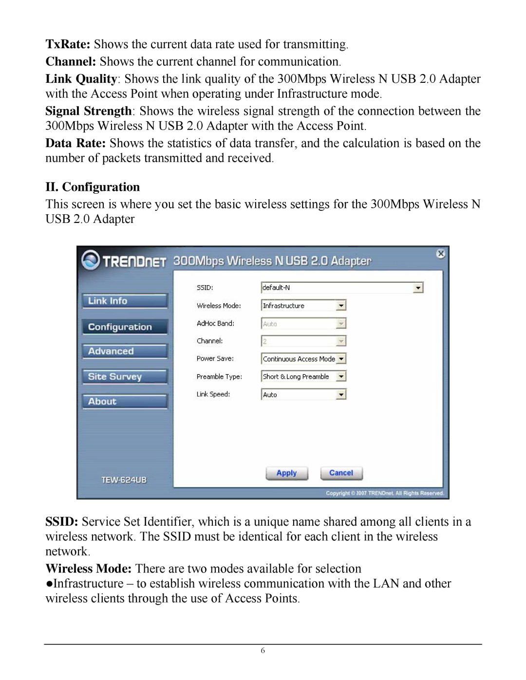 TRENDnet TEW-624UB manual II. Configuration 