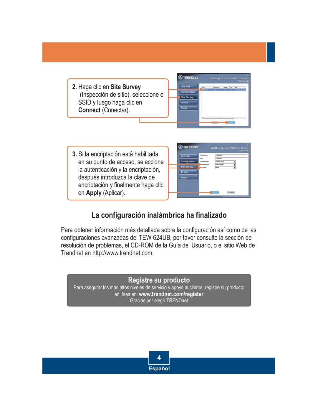 TRENDnet TEW-624UB manual La configuración inalámbrica ha finalizado 