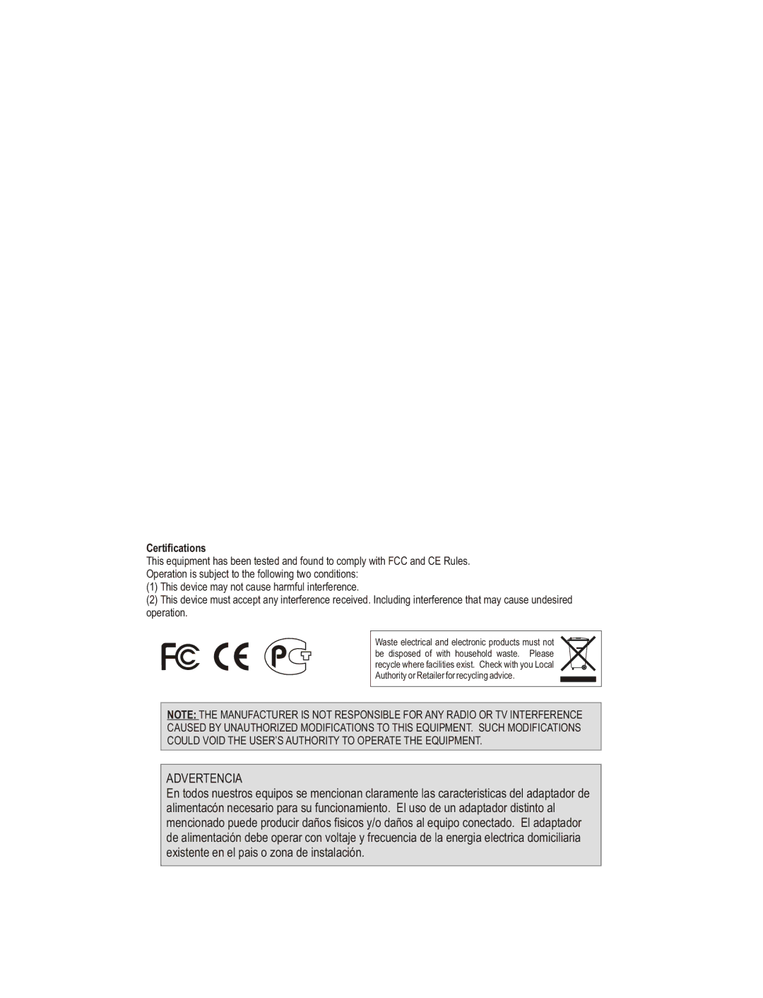 TRENDnet TEW-624UB manual Advertencia 