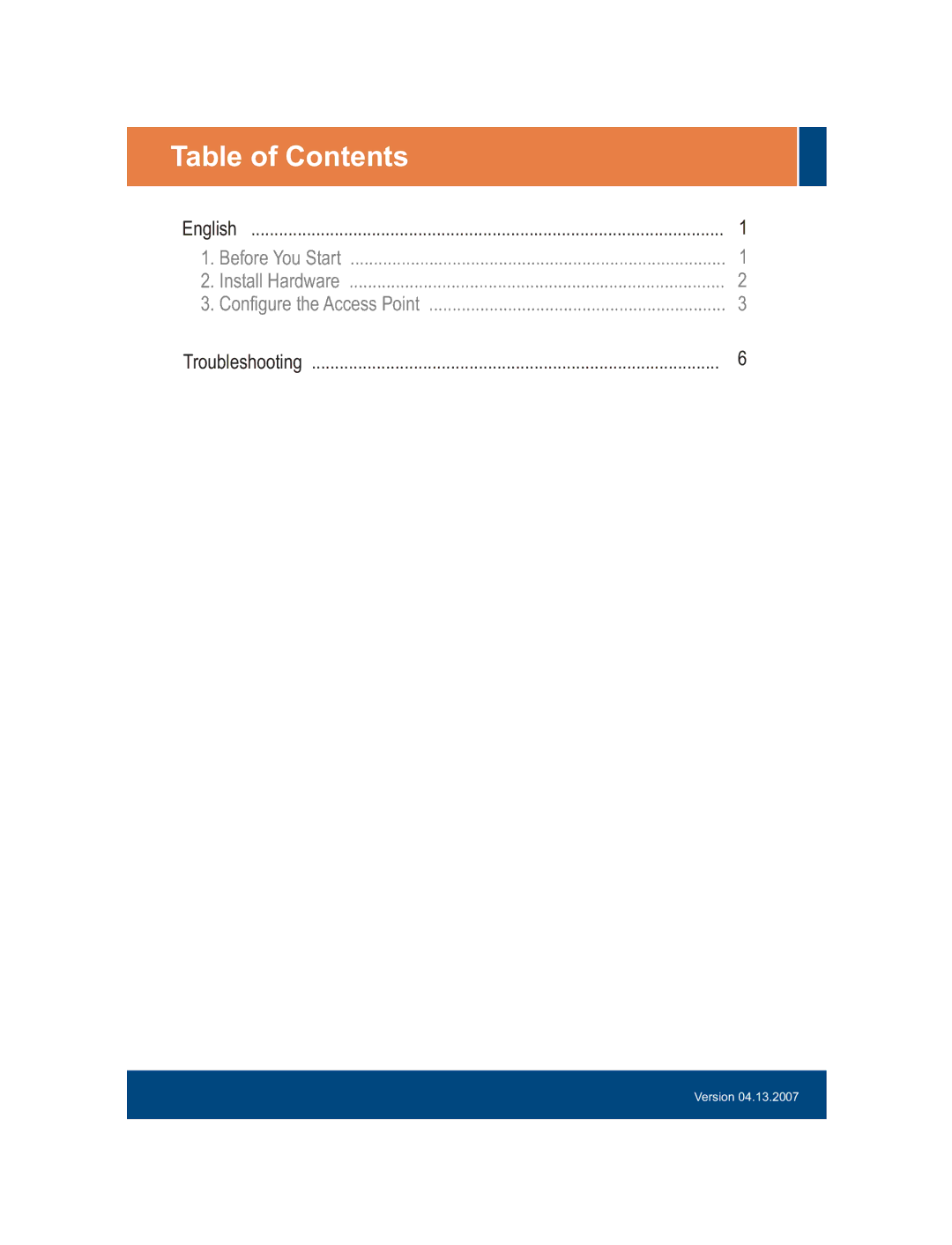 TRENDnet TEW-630APB manual Table of Contents 