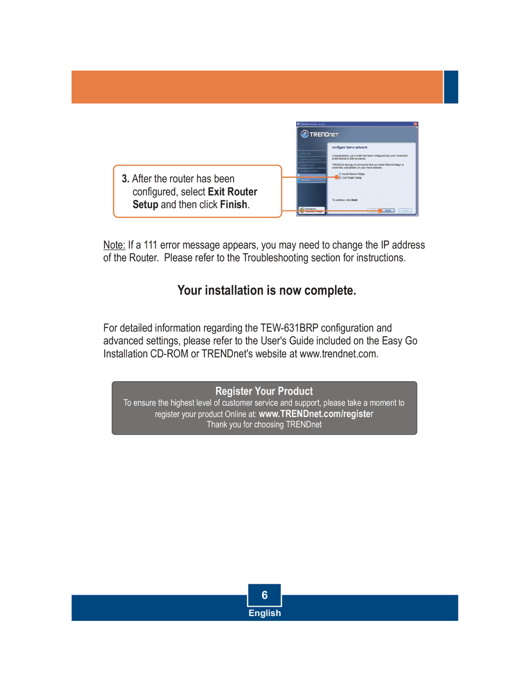 TRENDnet TEW-631BRP manual Register Your Product 