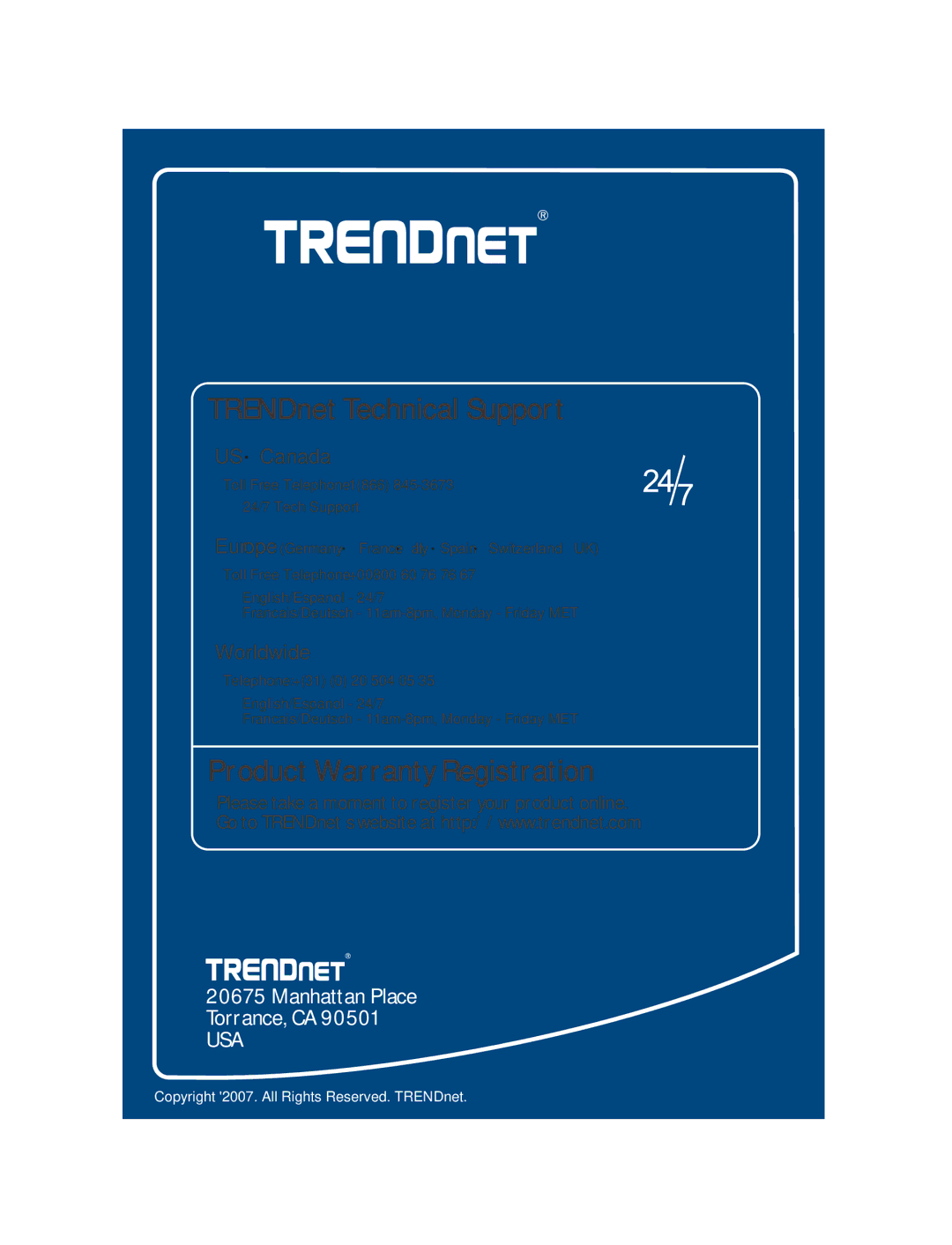 TRENDnet TEW-631BRP manual Product Warranty Registration 