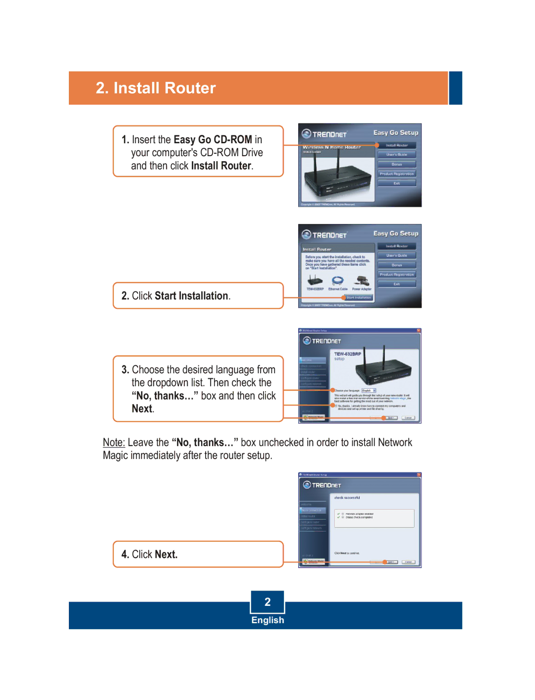 TRENDnet TEW-633BRP manual Install Router 