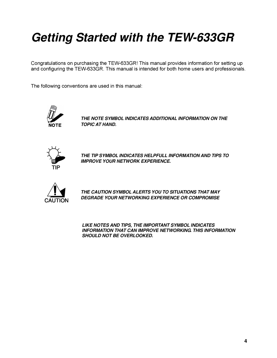 TRENDnet manual Getting Started with the TEW-633GR 