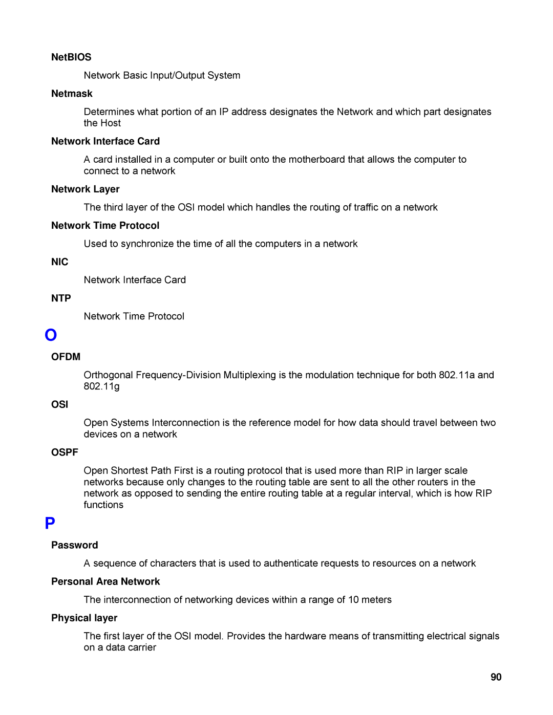 TRENDnet TEW-633GR manual Nic, Ntp, Ofdm, Osi, Ospf 