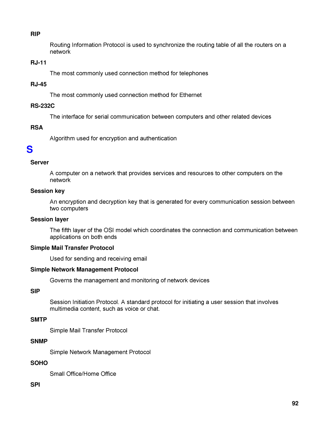 TRENDnet TEW-633GR manual Rip, Rsa, Smtp, Snmp, Soho, Spi 