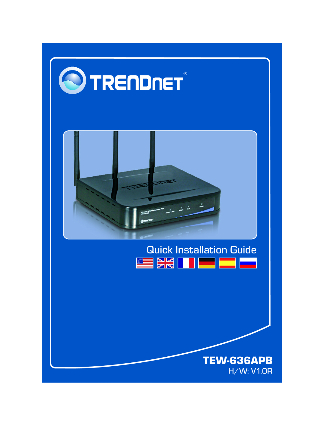TRENDnet TEW-636APB manual Quick Installation Guide, H/W V1.0R 