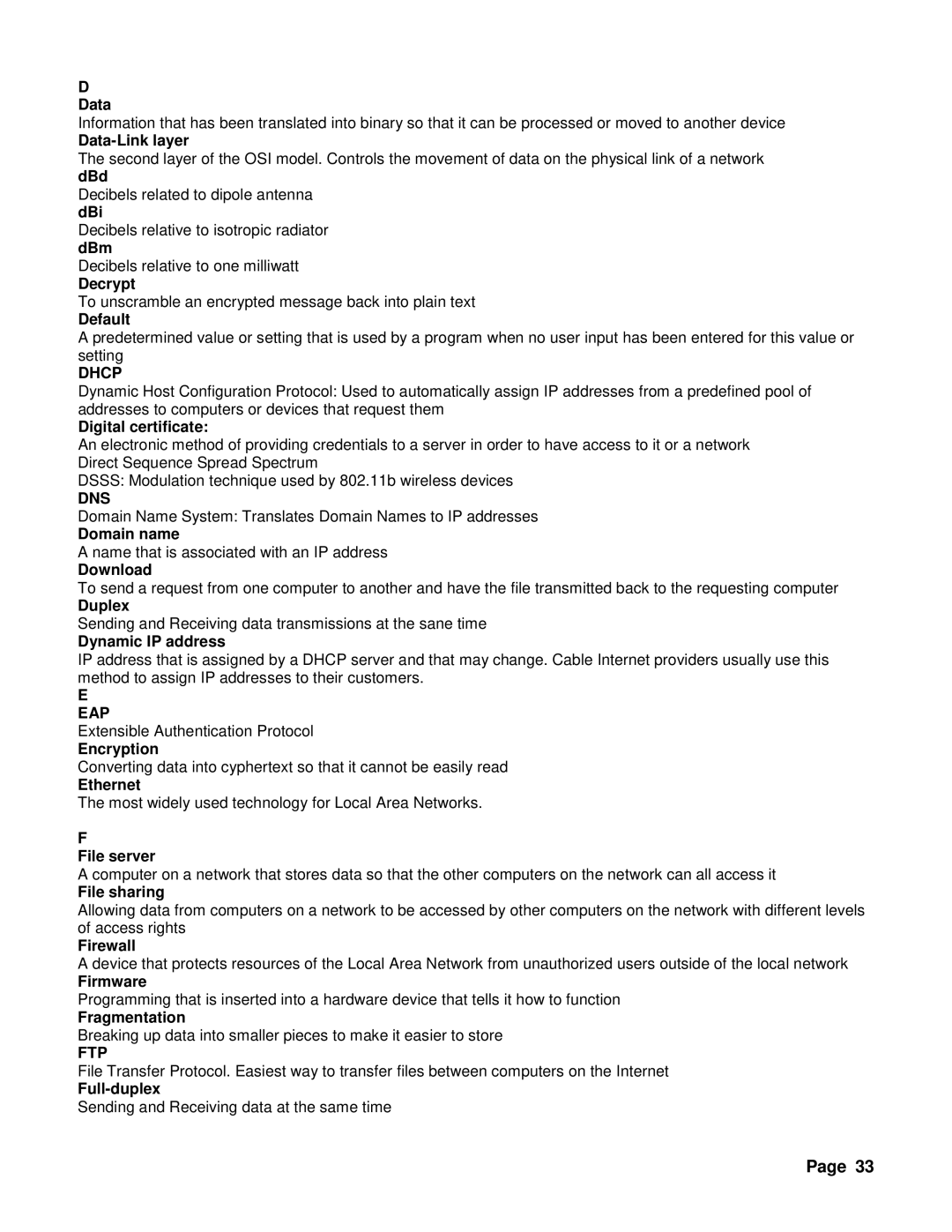 TRENDnet TEW-637AP 3.01 manual Dhcp, Dns, Eap, Ftp 