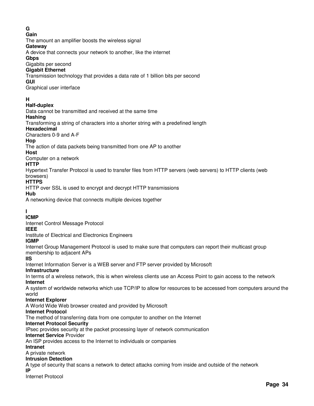 TRENDnet TEW-637AP 3.01 manual Gui, Https, Icmp, Ieee, Igmp, Iis 