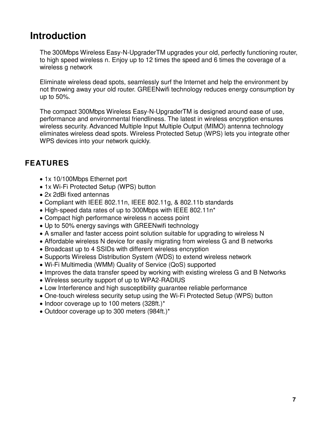 TRENDnet TEW-637AP 3.01 manual Introduction, Features 