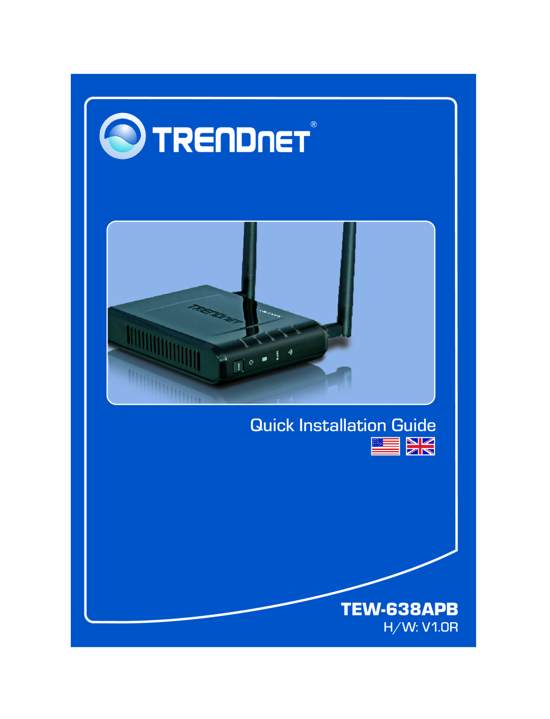TRENDnet TEW-638APB manual Quick Installation Guide, H/W V1.0R 