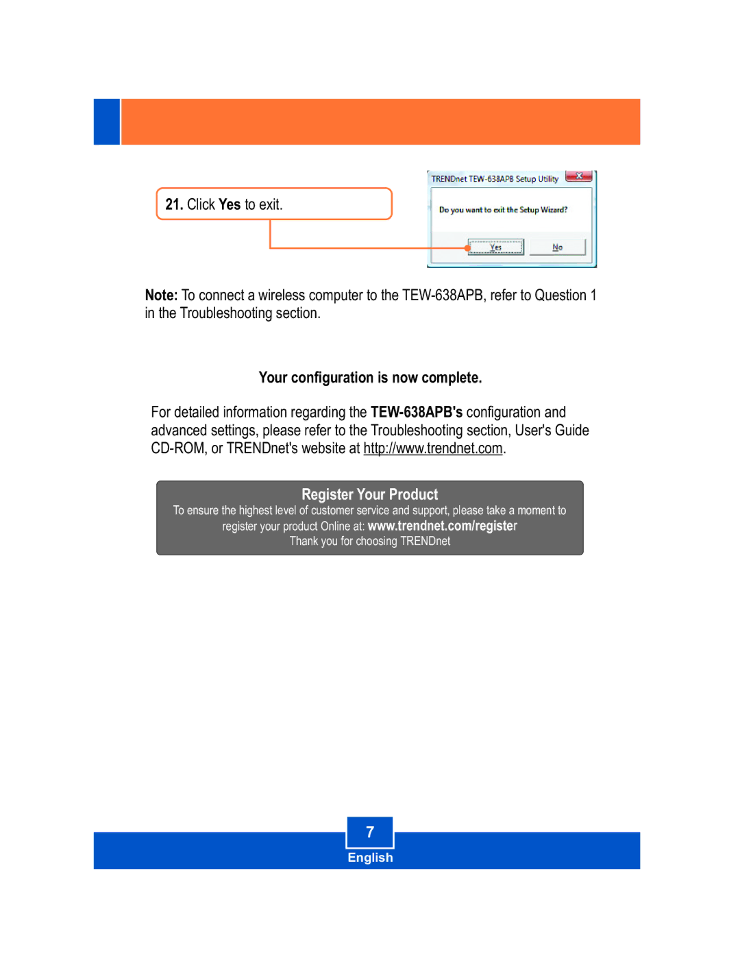 TRENDnet TEW-638APB manual Register Your Product 