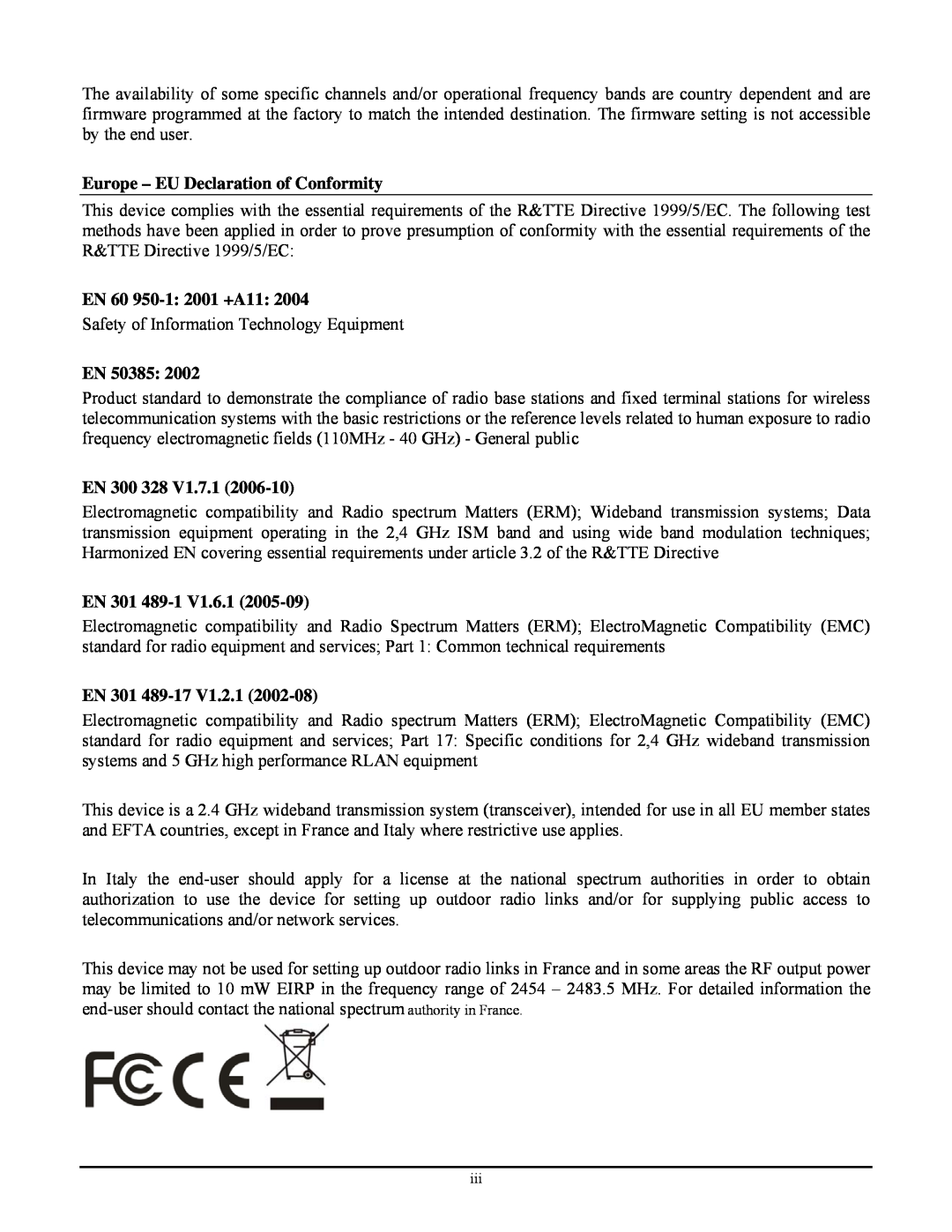 TRENDnet TEW-652BRP manual Europe - EU Declaration of Conformity, EN 60 950-1 2001 +A11, En, EN 300 328 V1.7.1 