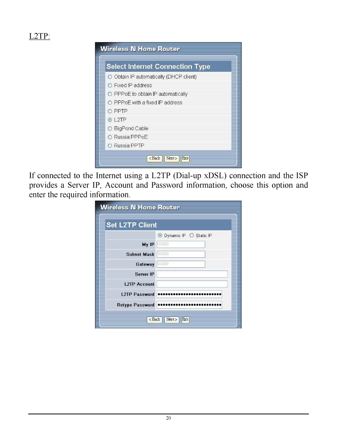 TRENDnet TEW-652BRP manual L2TP 