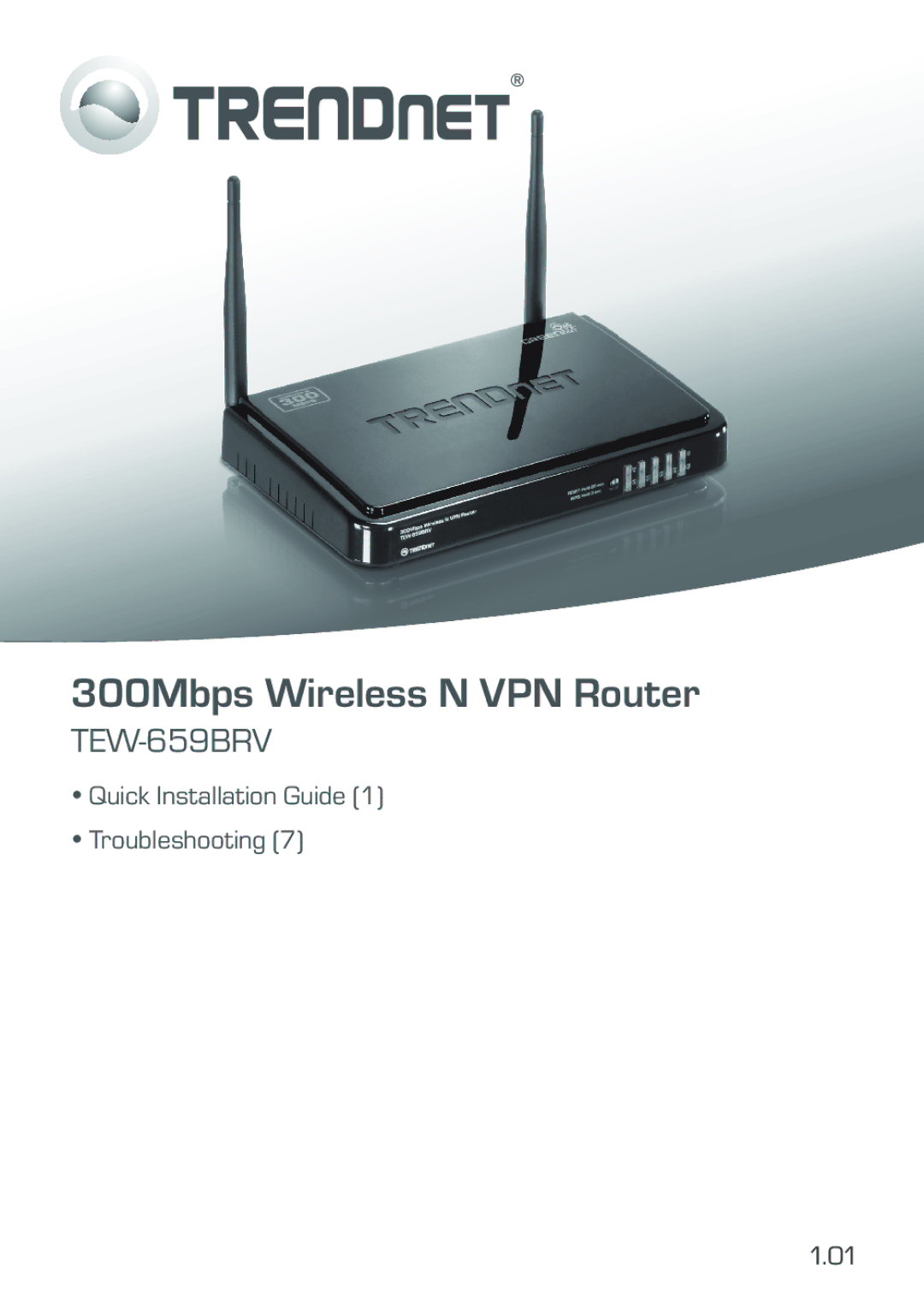 TRENDnet Trendnet 300Mbps Wireless N VPN Router, TEW-659BRV manual 