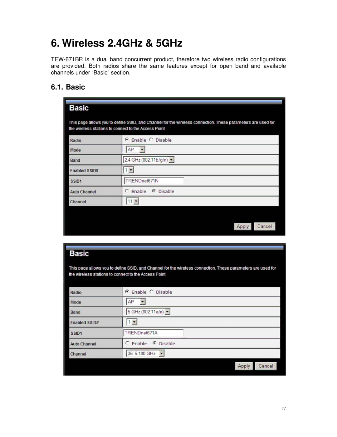 TRENDnet TEW-671BR manual Wireless 2.4GHz & 5GHz, Basic 