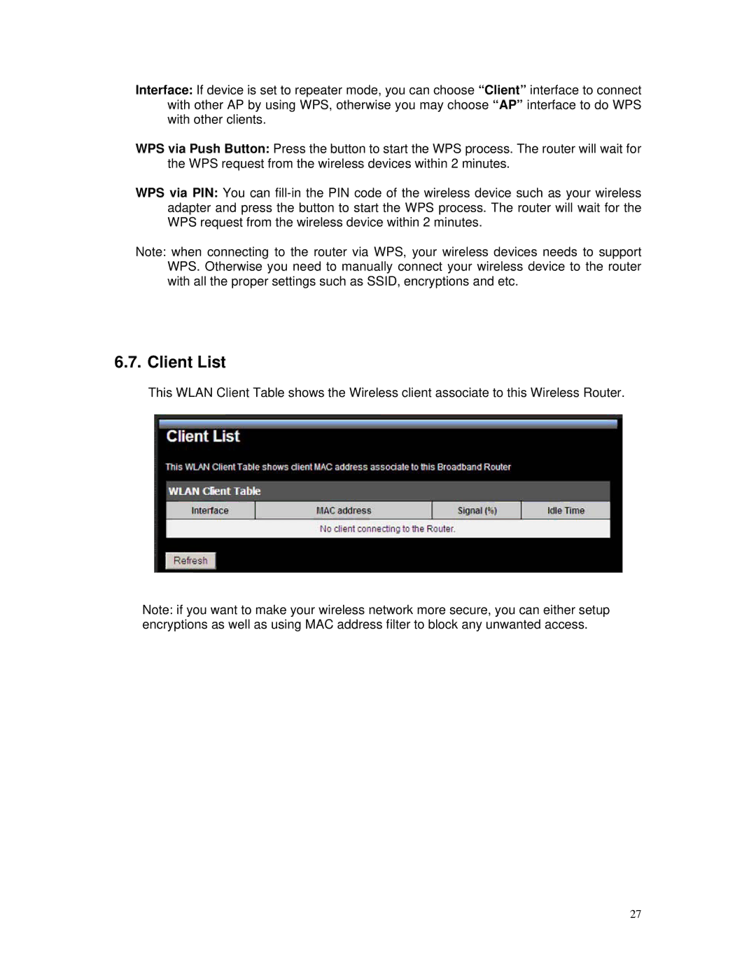 TRENDnet TEW-671BR manual Client List 