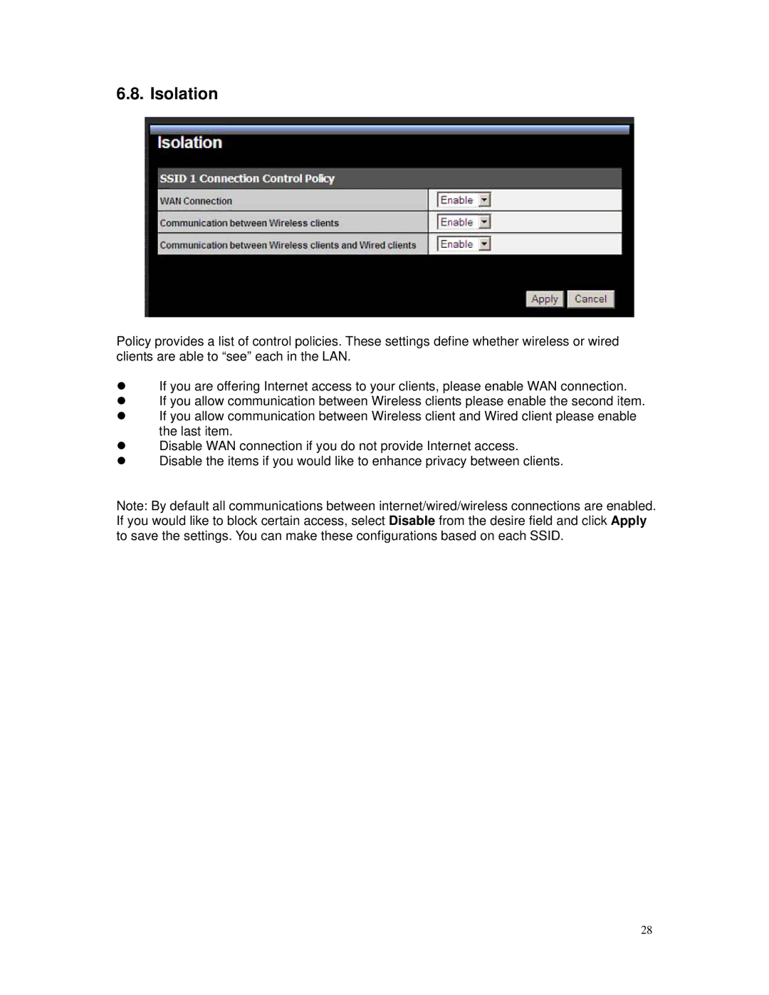 TRENDnet TEW-671BR manual Isolation 