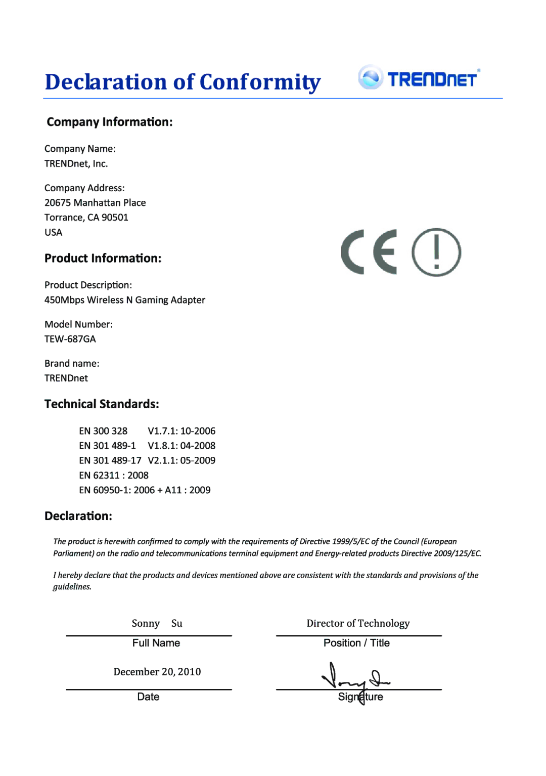 TRENDnet TEW-687GA manual 