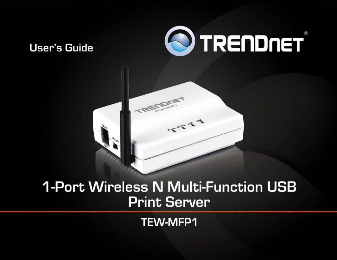 TRENDnet 1-Port Wireless N Multi-Function USB Print Server, TEW-MFP1 manual 