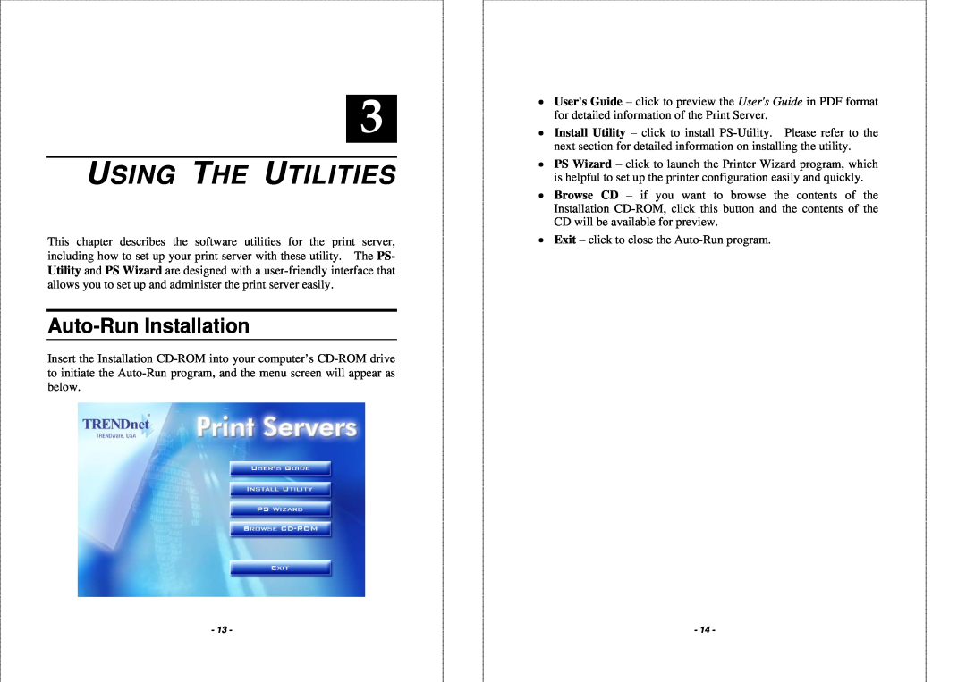 TRENDnet TEW-P1PG manual Using The Utilities, Auto-Run Installation 