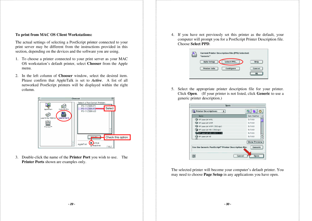 TRENDnet TEW-P1PG manual To print from MAC OS Client Workstations 