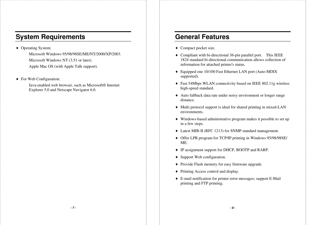 TRENDnet TEW-P1PG manual System Requirements, General Features 