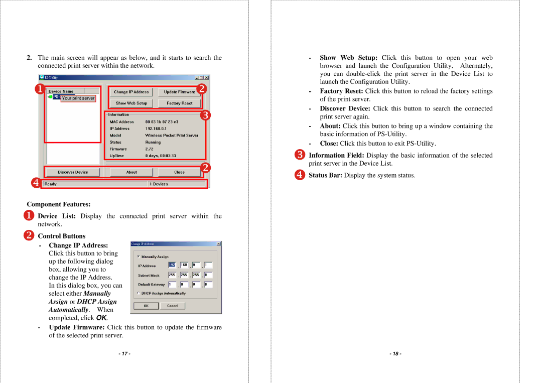 TRENDnet TEW-P1PG manual Component Features 