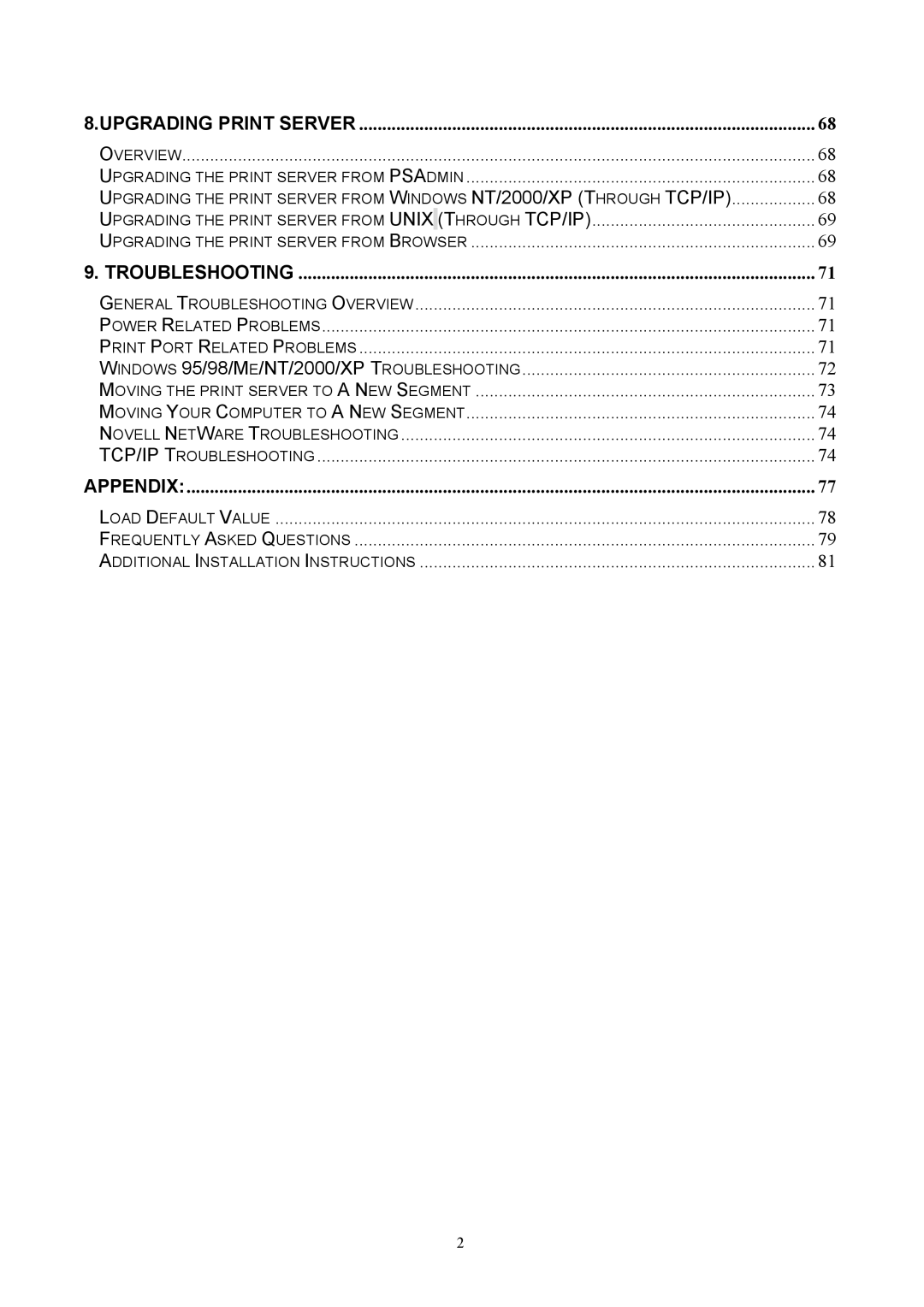 TRENDnet TEW-P1U, TEW-P1P manual Overview Upgrading the Print Server from Psadmin 