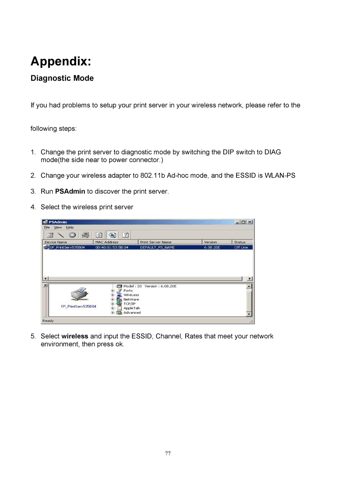 TRENDnet TEW-P1P, TEW-P1U manual Appendix, Diagnostic Mode 