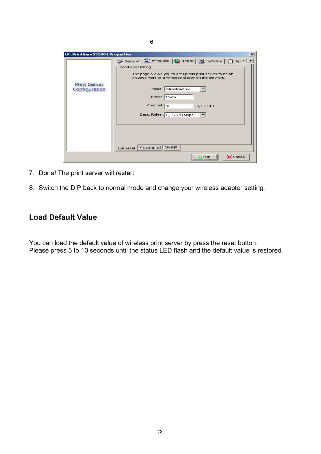 TRENDnet TEW-P1U, TEW-P1P manual Load Default Value 