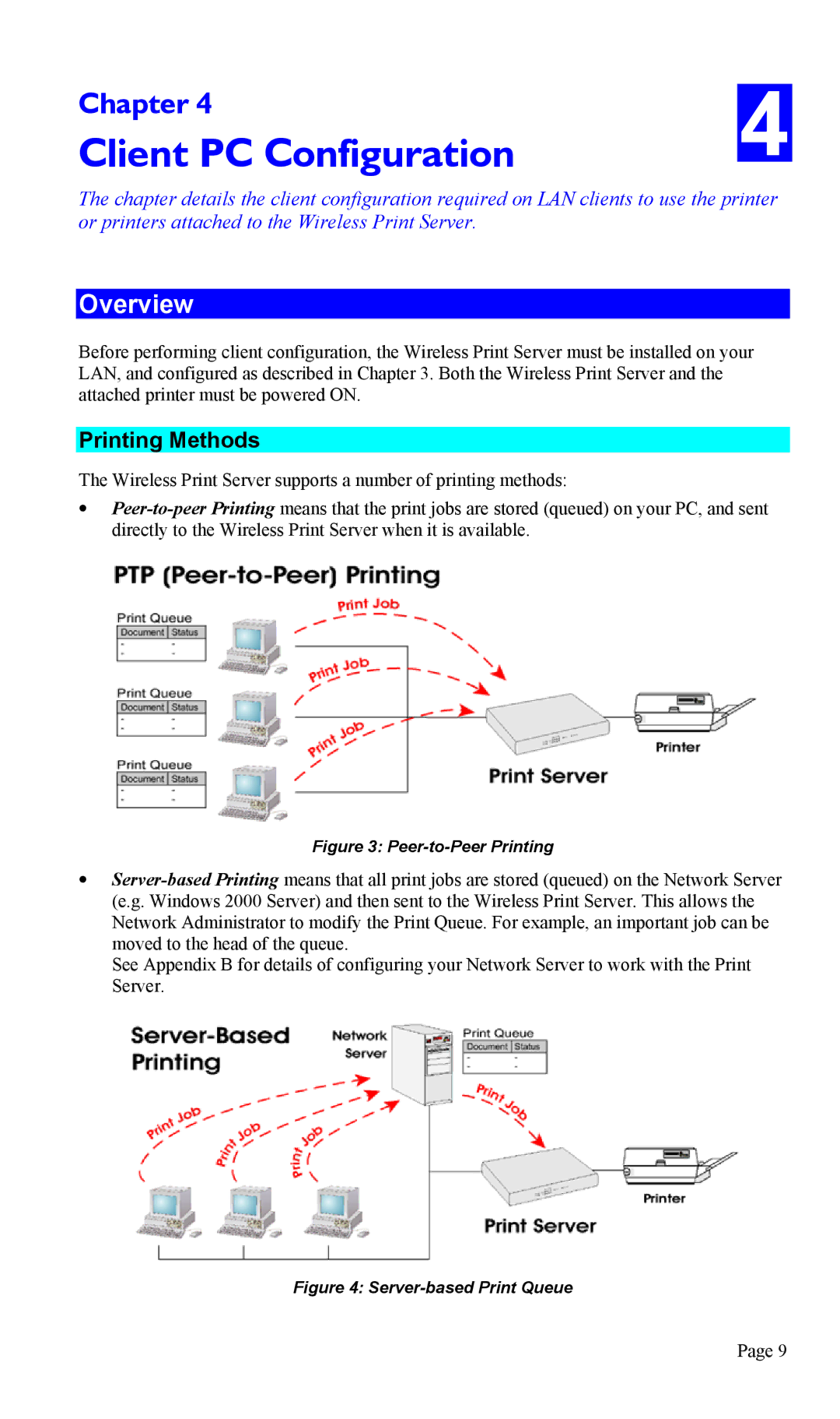 TRENDnet TEW-P1U1P manual Client PC Configuration, Printing Methods 