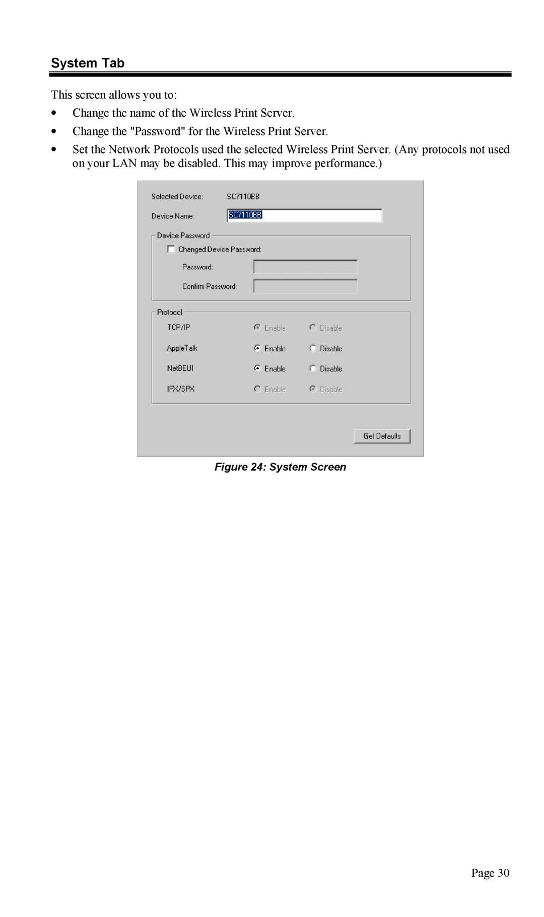 TRENDnet TEW-P1U1P manual System Tab, System Screen 