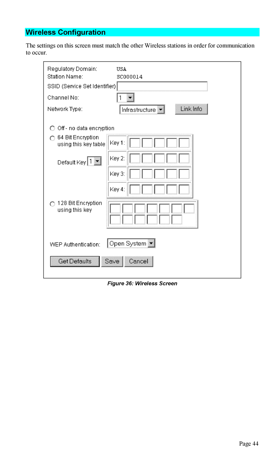 TRENDnet TEW-P1U1P manual Wireless Configuration, Wireless Screen 