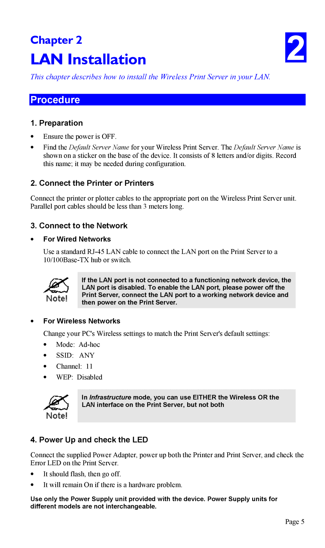 TRENDnet TEW-P1U1P manual LAN Installation, Procedure 