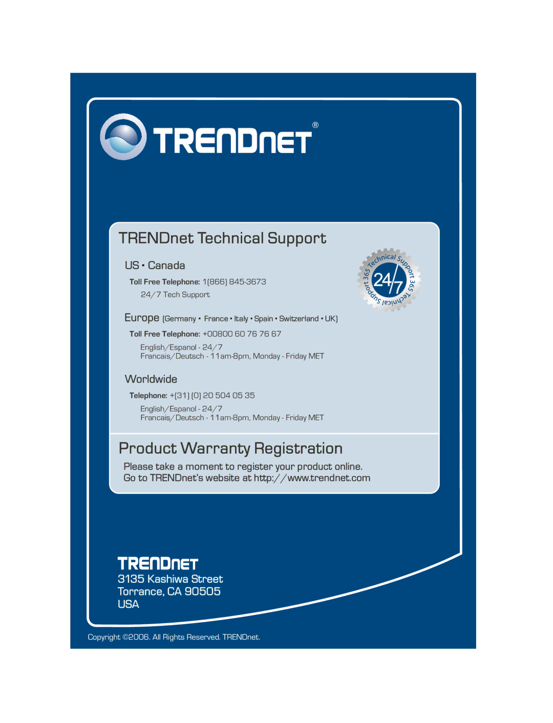 TRENDnet TEW-P1UG manual Product Warranty Registration 