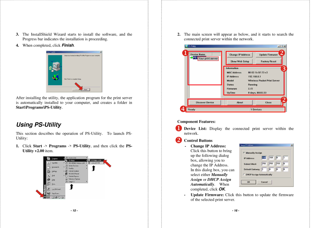 TRENDnet TEW P21G manual Using PS-Utility, Control Buttons 