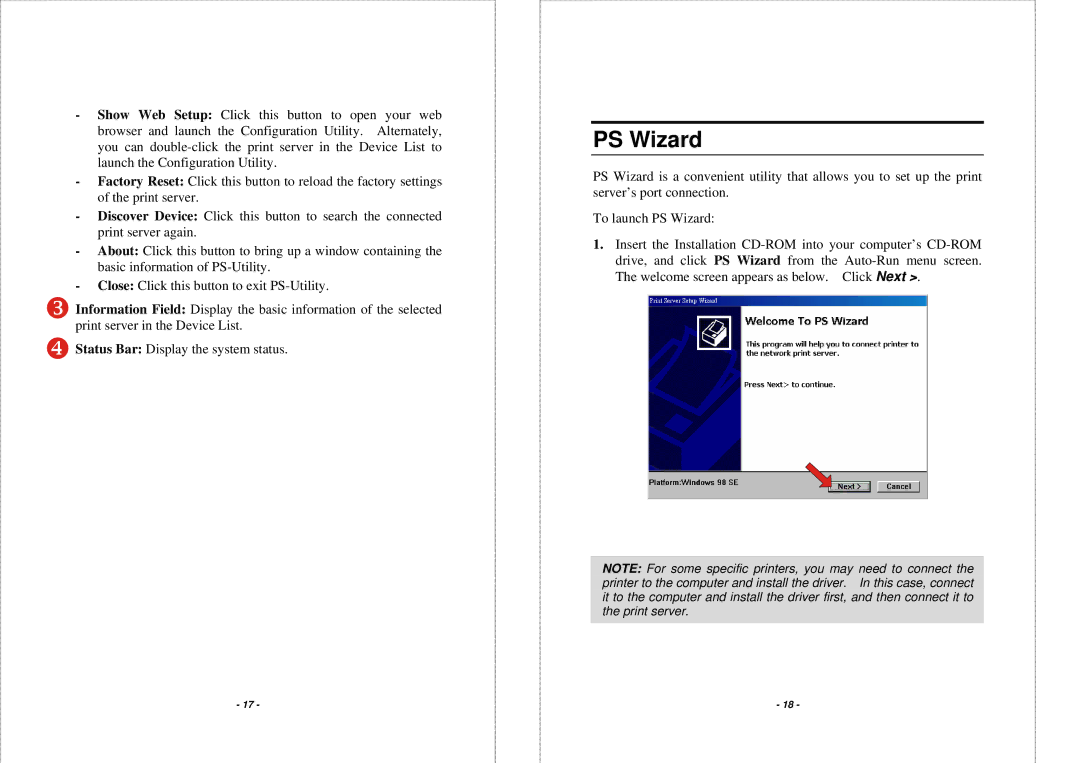 TRENDnet TEW P21G manual PS Wizard 