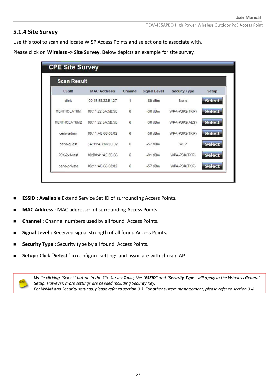 TRENDnet TEW455APBO manual Site Survey 