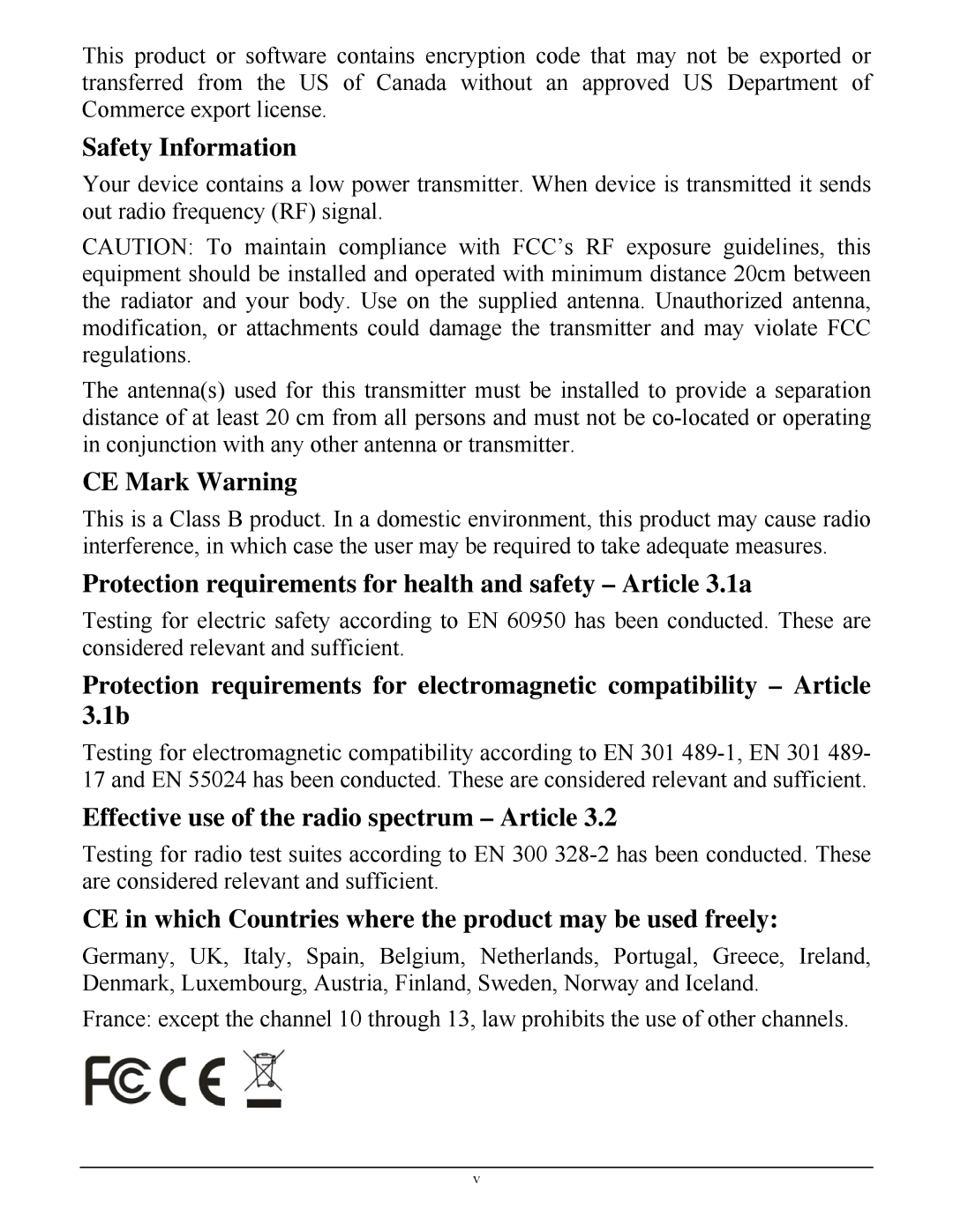 TRENDnet TEW623PI manual Safety Information, CE Mark Warning, Protection requirements for health and safety Article 3.1a 