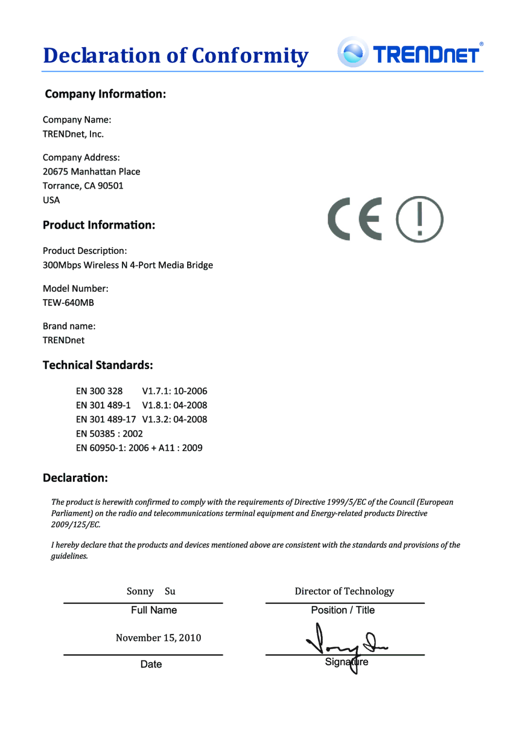 TRENDnet TEW640MB manual 