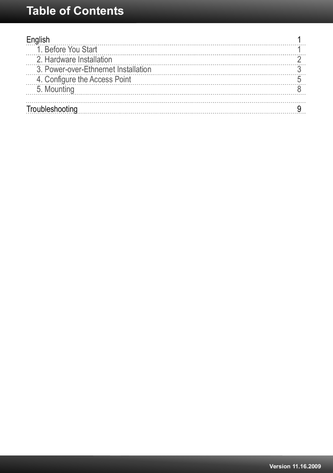 TRENDnet TEW653AP manual Table of Contents 