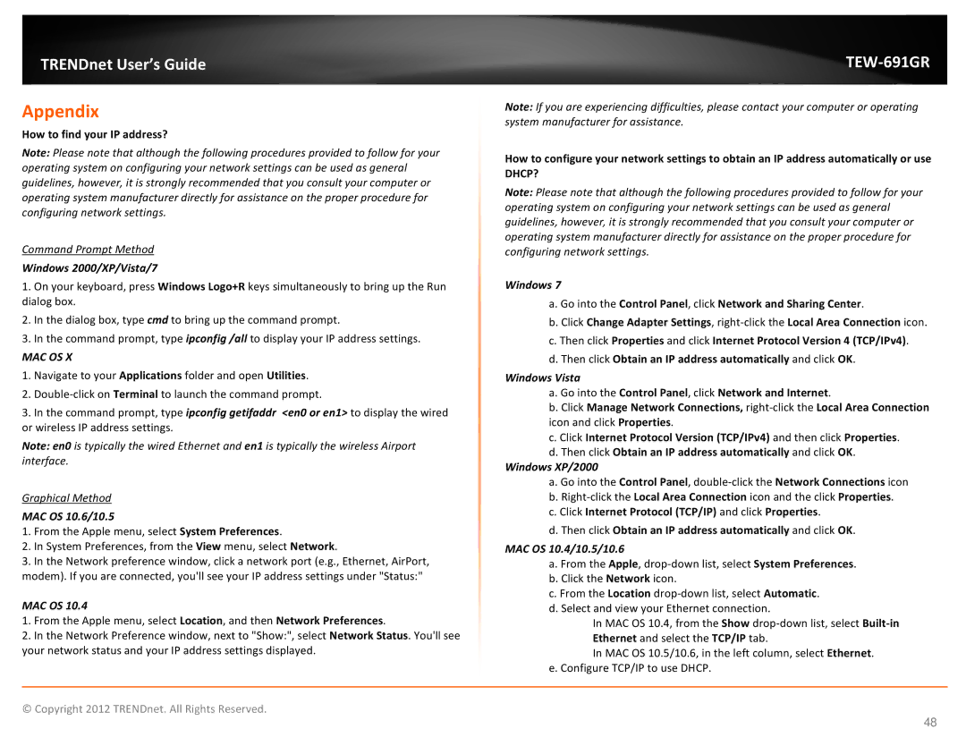 TRENDnet TEW691GR manual Appendix, How to find your IP address? 